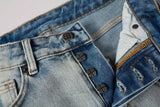 Calça Jeans Ksubi Azul Claro Destroyed Azul