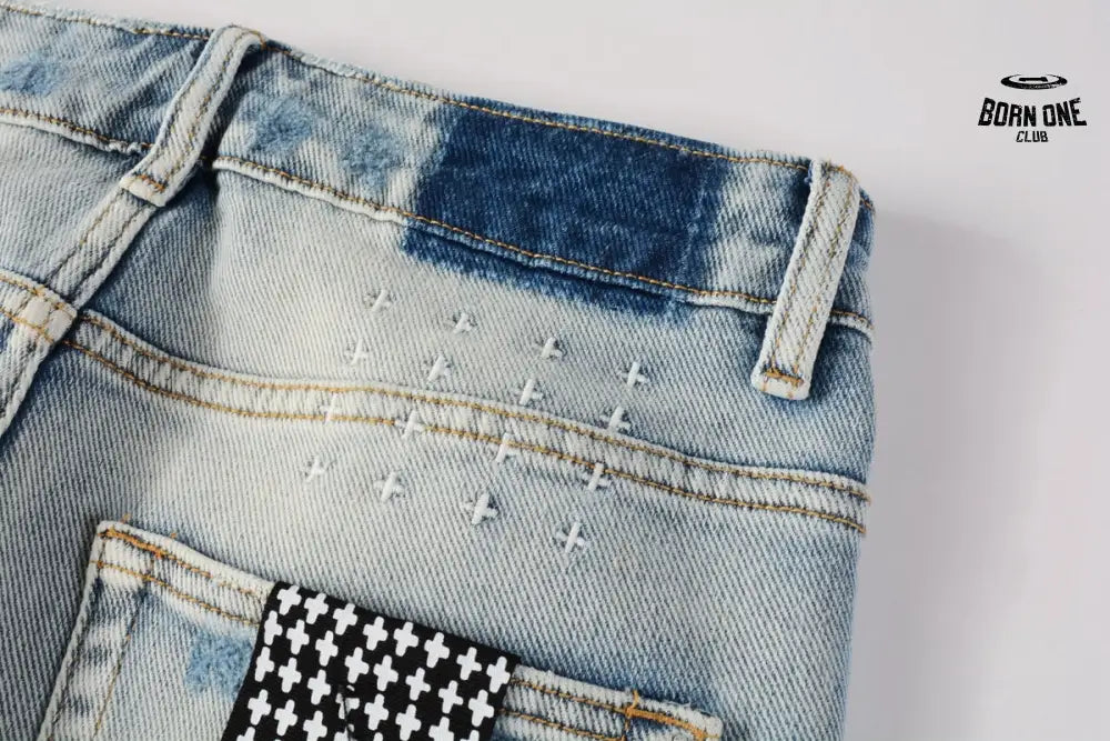 Calça Jeans Ksubi Azul Claro Destroyed Azul