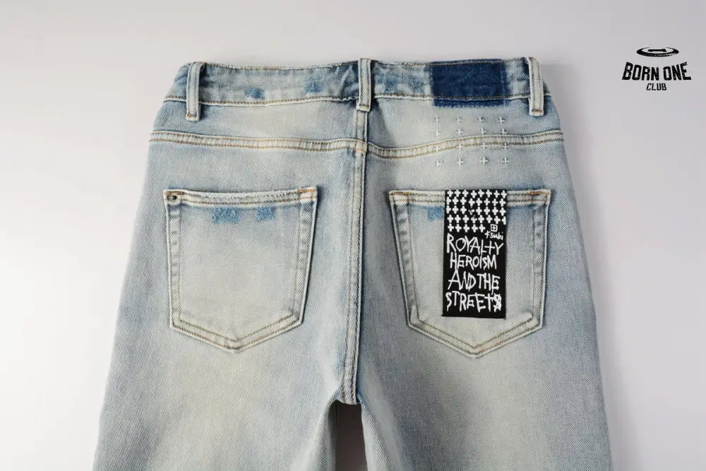 Calça Jeans Ksubi Azul Claro Destroyed Azul