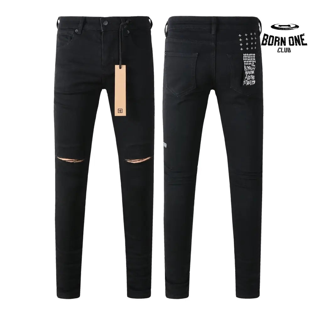 Calça Jeans Ksubi Preta Joelho Rasgado