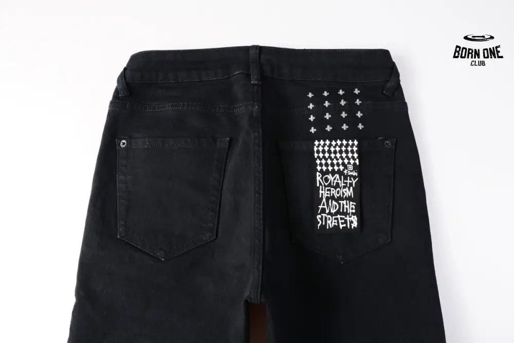 Calça Jeans Ksubi Preta Joelho Rasgado