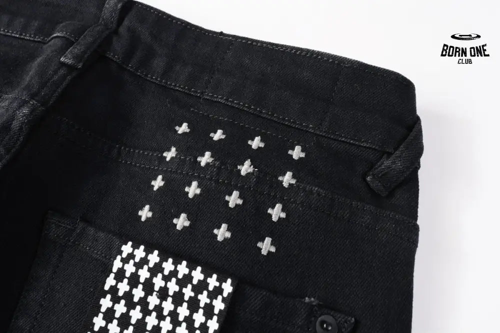 Calça Jeans Ksubi Preta Joelho Rasgado