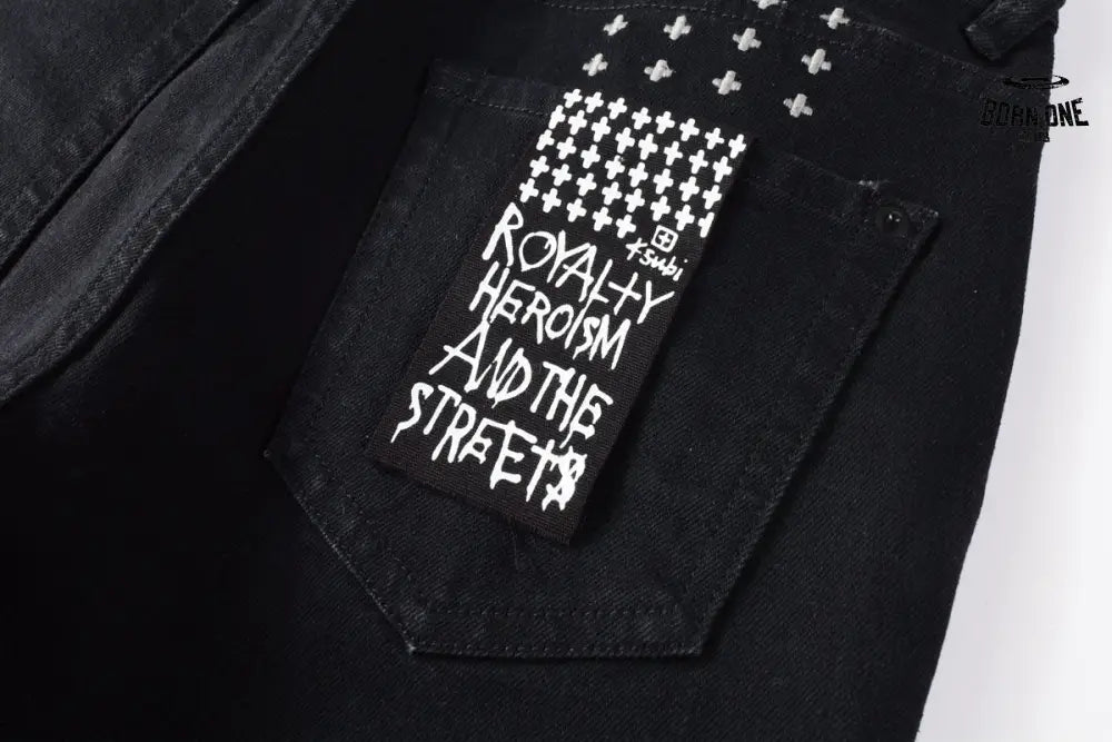 Calça Jeans Ksubi Preta Joelho Rasgado