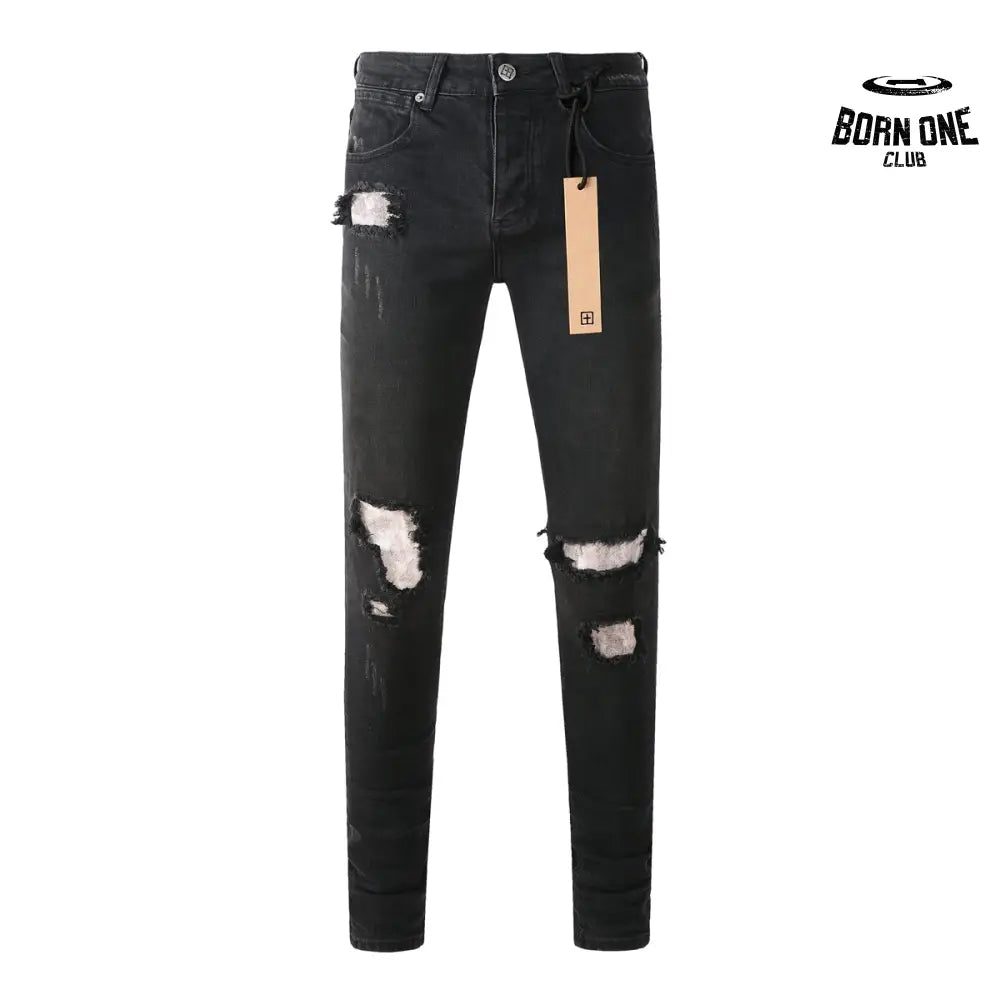 Calça Jeans Ksubi Preta Rasgos Brancos