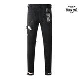 Calça Jeans Ksubi Preta Rasgos Brancos
