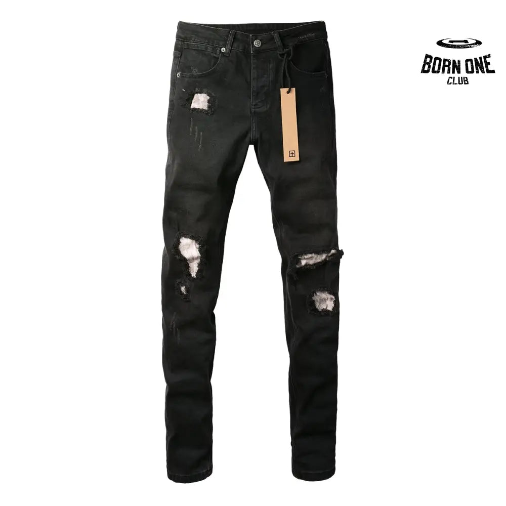 Calça Jeans Ksubi Preta Rasgos Brancos