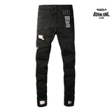 Calça Jeans Ksubi Preta Rasgos Brancos