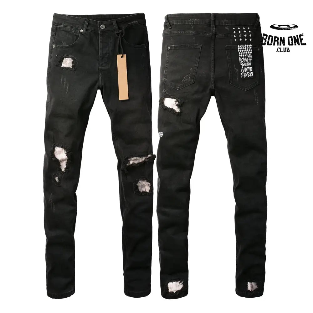 Calça Jeans Ksubi Preta Rasgos Brancos