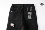 Calça Jeans Ksubi Preta Rasgos Brancos