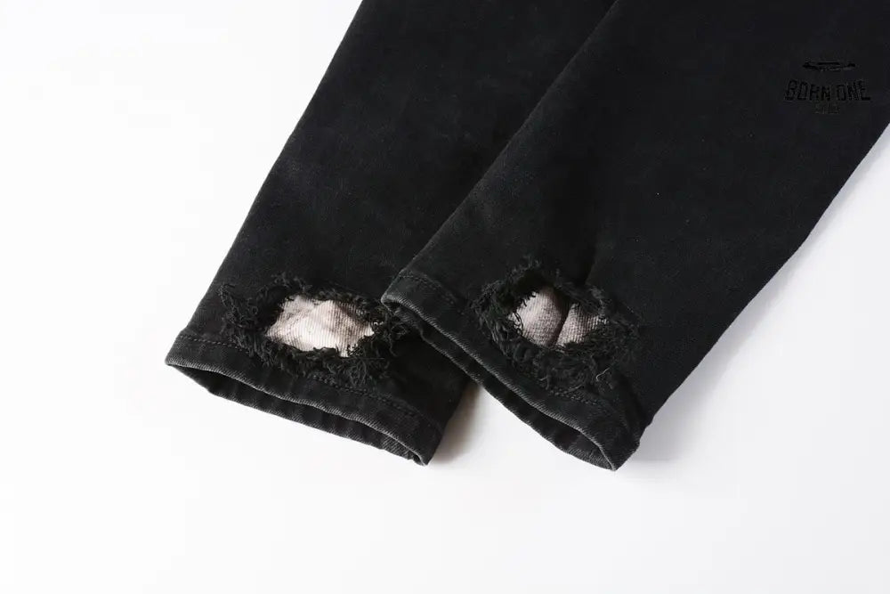 Calça Jeans Ksubi Preta Rasgos Brancos