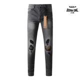 Calça Jeans Ksubi Cinza Patches no Joelho