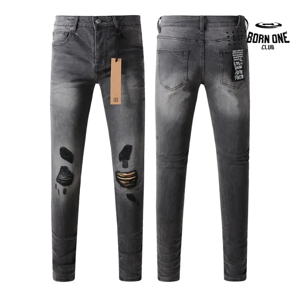 Calça Jeans Ksubi Cinza Patches no Joelho