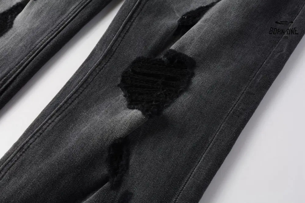Calça Jeans Ksubi Cinza Patches no Joelho