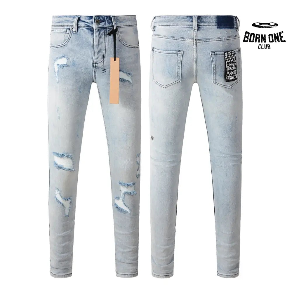 Calça Jeans Ksubi Azul Claro Destroyed