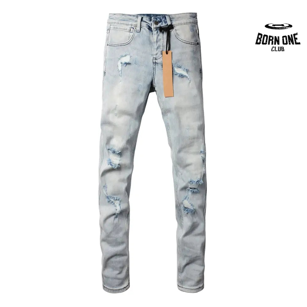 Calça Jeans Ksubi Azul Claro Destroyed