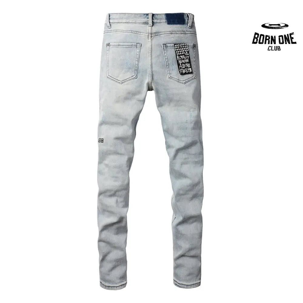 Calça Jeans Ksubi Azul Claro Destroyed