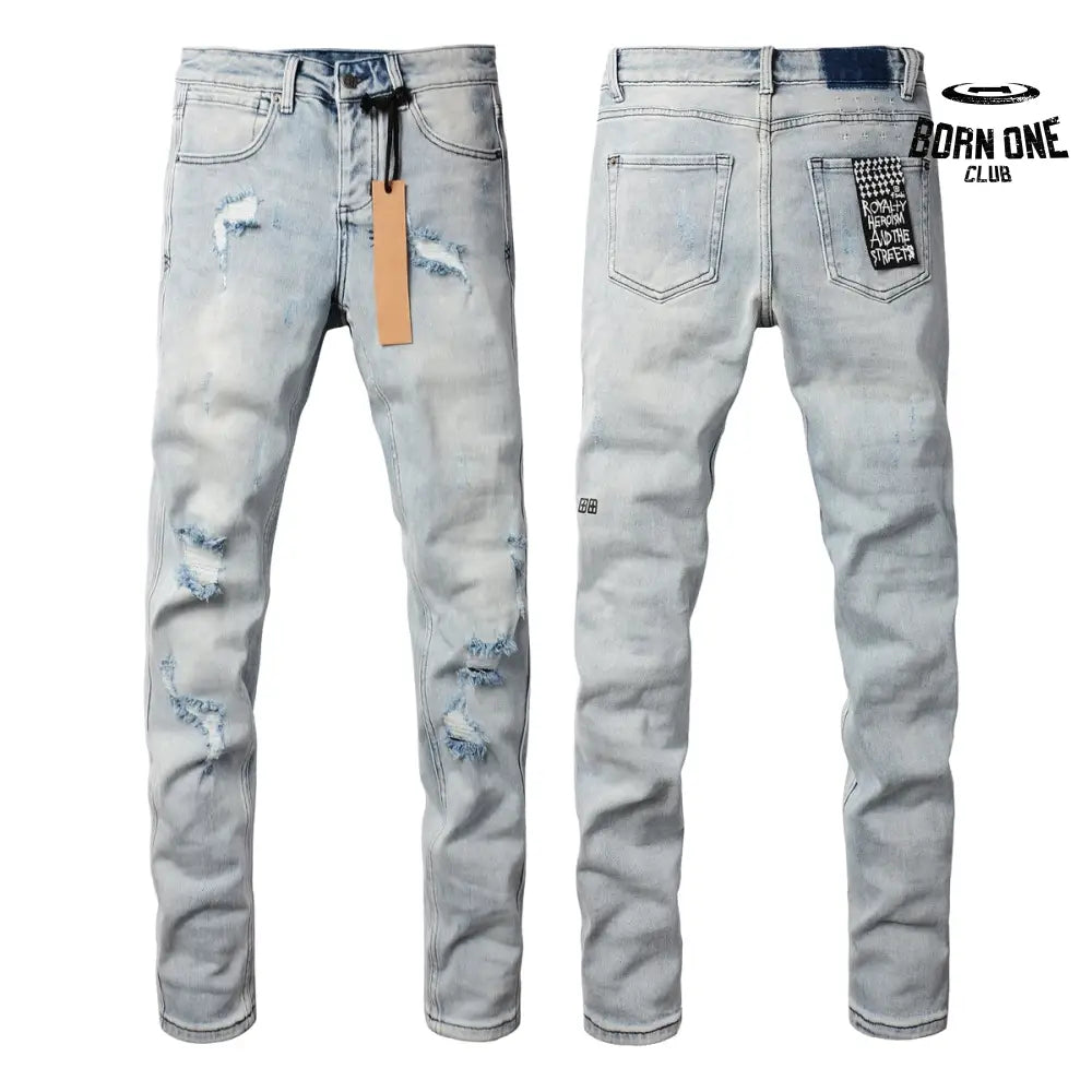 Calça Jeans Ksubi Azul Claro Destroyed