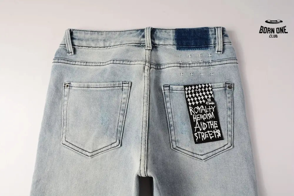Calça Jeans Ksubi Azul Claro Destroyed