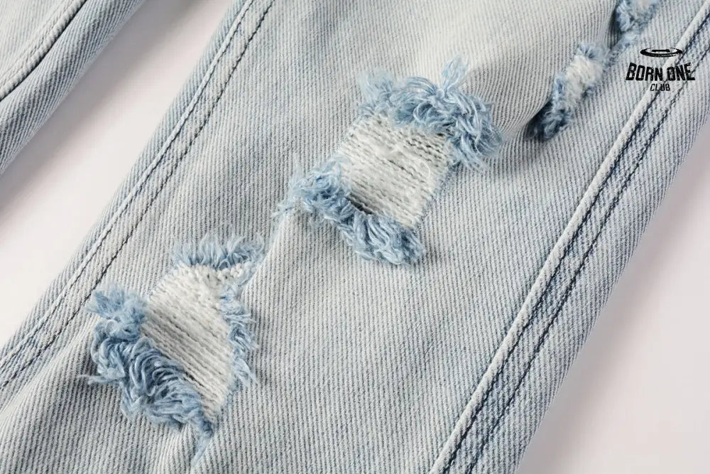 Calça Jeans Ksubi Azul Claro Destroyed