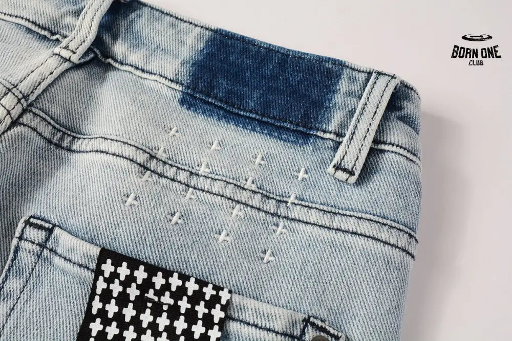 Calça Jeans Ksubi Azul Claro Destroyed