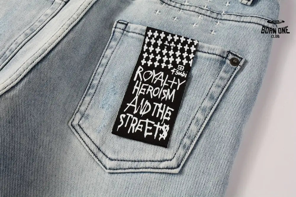 Calça Jeans Ksubi Azul Claro Destroyed