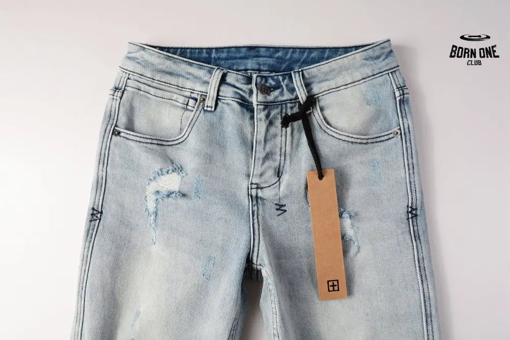 Calça Jeans Ksubi Azul Claro Destroyed
