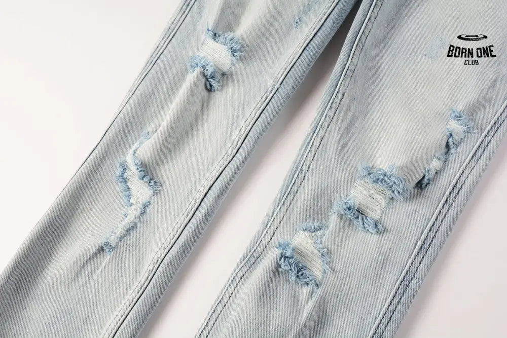 Calça Jeans Ksubi Azul Claro Destroyed
