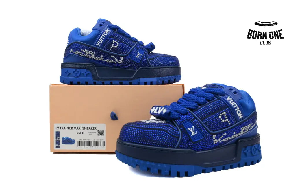 Louis Vuitton Trainer Maxi Blue Swarovksi Crystals