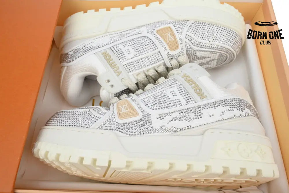 Louis Vuitton Trainer Maxi White Swarovksi Crystals