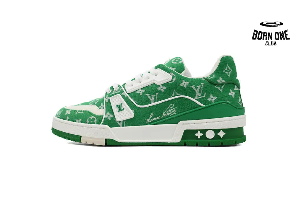 Louis Vuitton Trainer Green Monogram Textile