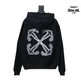Off-White White Arrow Embroidery Moletom Black
