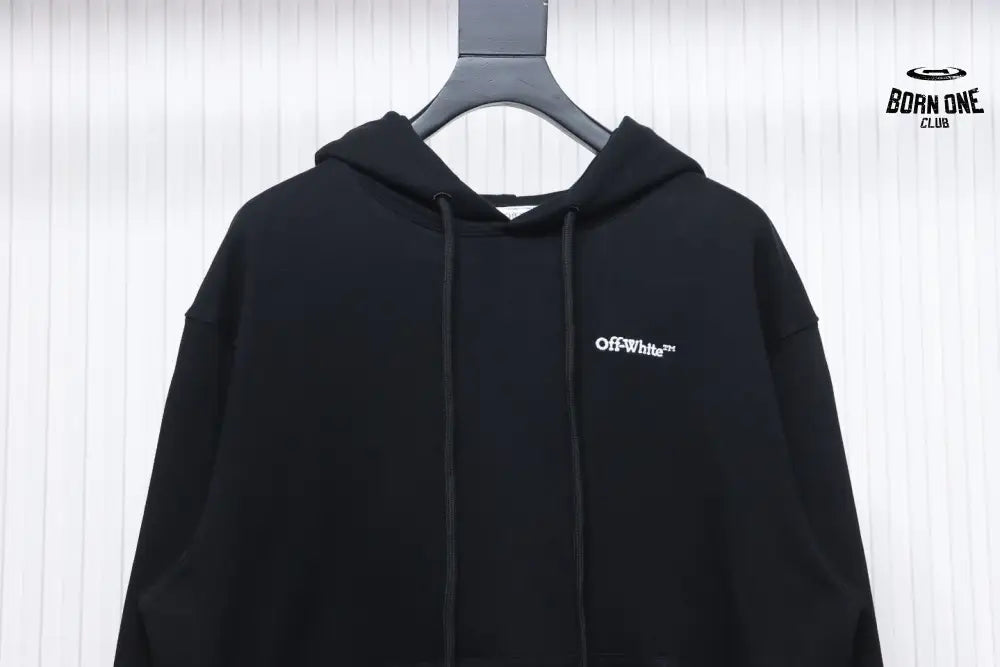 Off-White White Arrow Embroidery Moletom Black