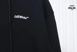 Off-White White Arrow Embroidery Moletom Black