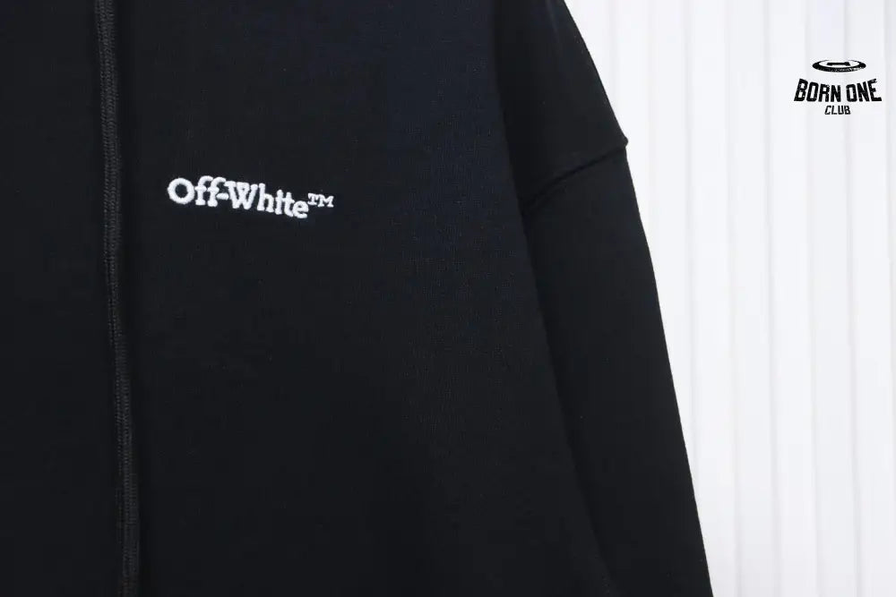 Off-White White Arrow Embroidery Moletom Black