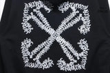 Off-White White Arrow Embroidery Moletom Black