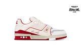 Louis Vuitton Trainer Leather White Red 1ABFBI