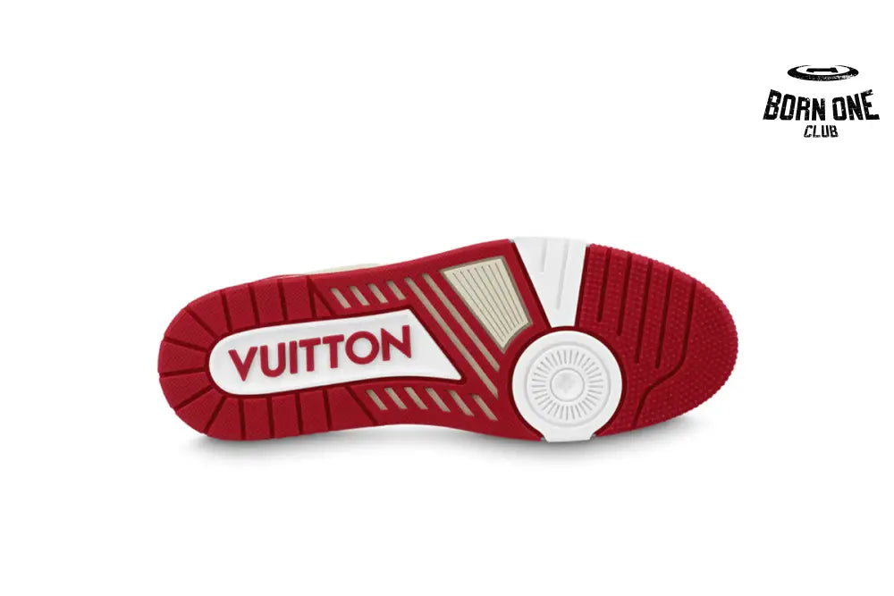 Louis Vuitton Trainer Leather White Red 1ABFBI