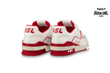 Louis Vuitton Trainer Leather White Red 1ABFBI