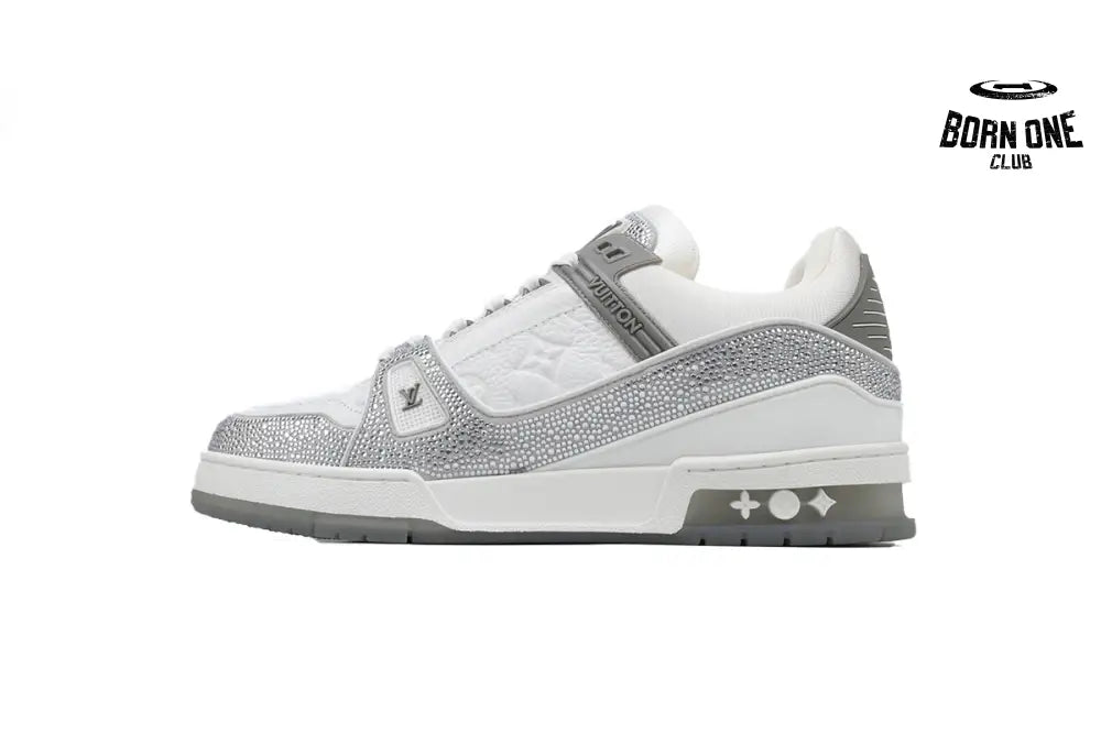 Louis Vuitton Trainer Grey White Swarovski