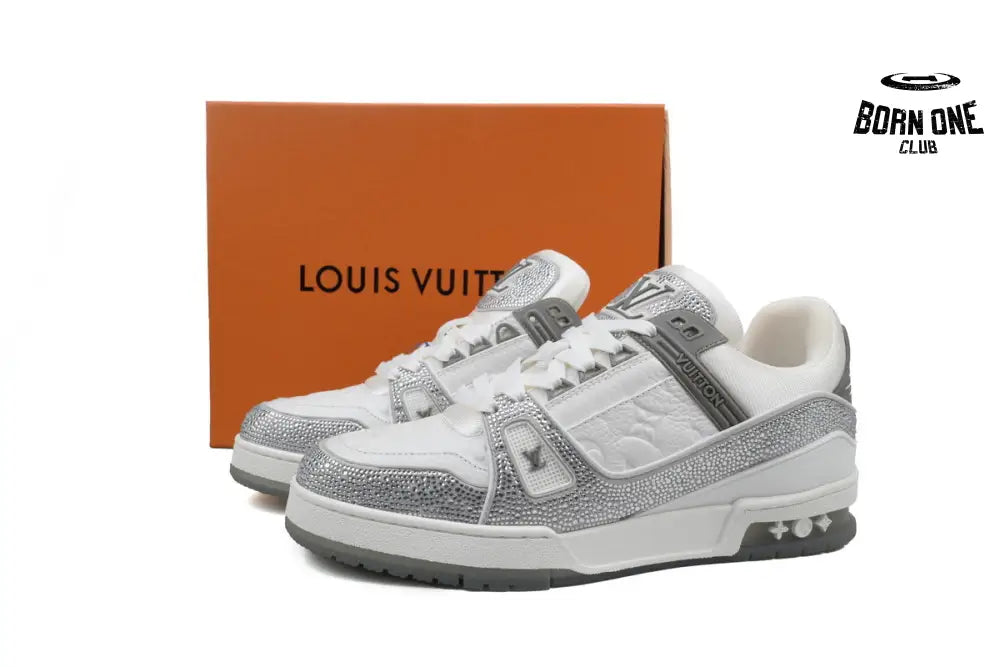 Louis Vuitton Trainer Grey White Swarovski