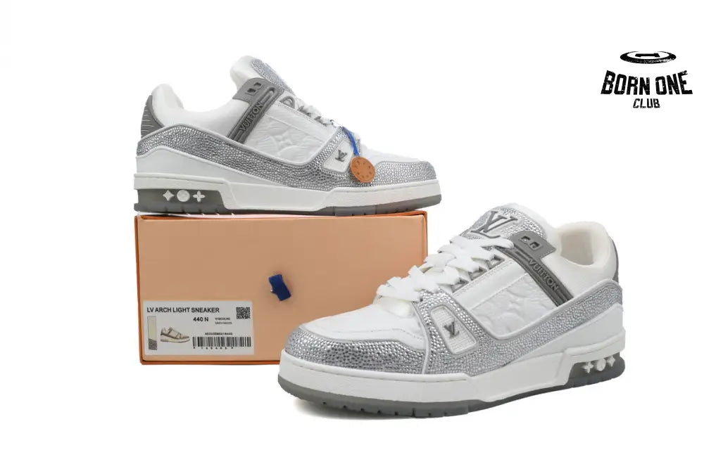 Louis Vuitton Trainer Grey White Swarovski