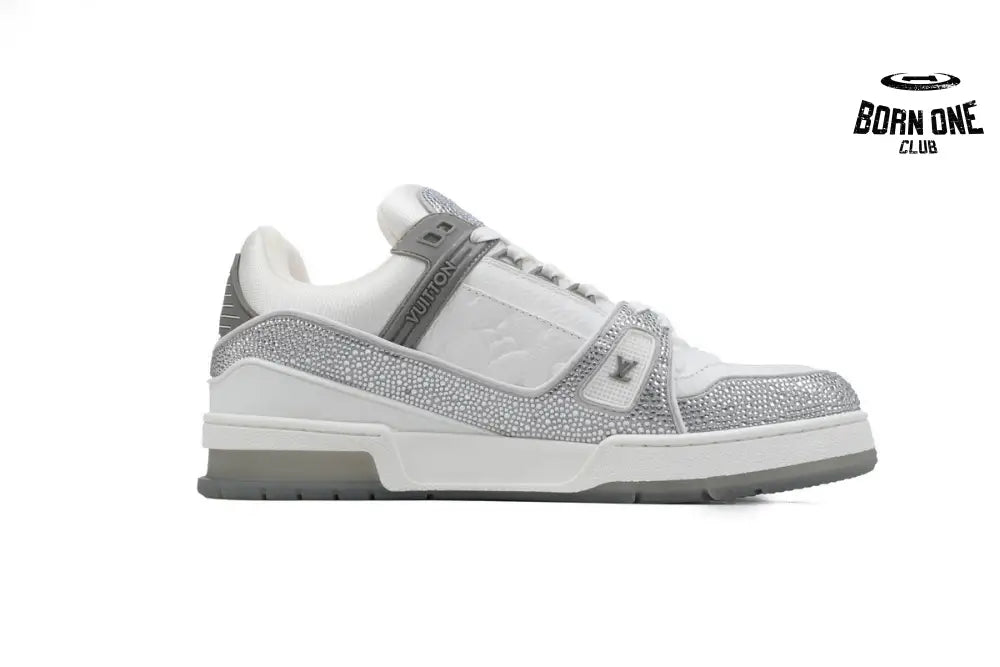 Louis Vuitton Trainer Grey White Swarovski