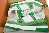 Louis Vuitton Trainer Green White Swarovski