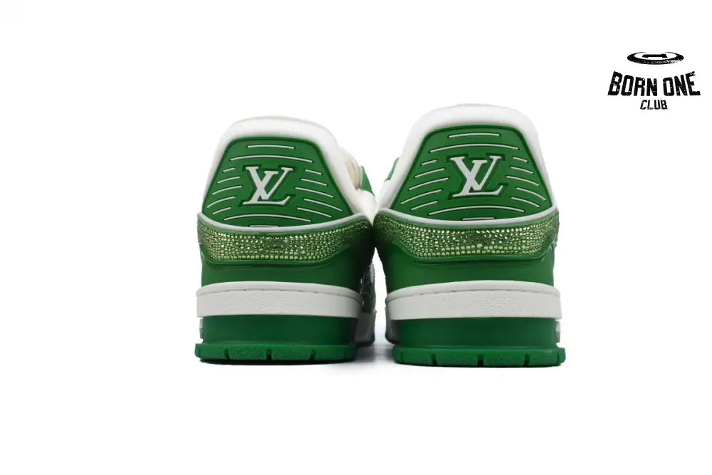 Louis Vuitton Trainer Green White Swarovski