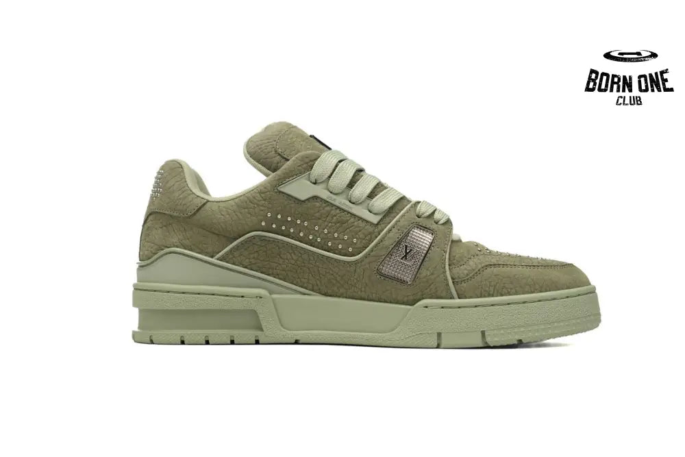 Louis Vuitton Trainer Green Rivets