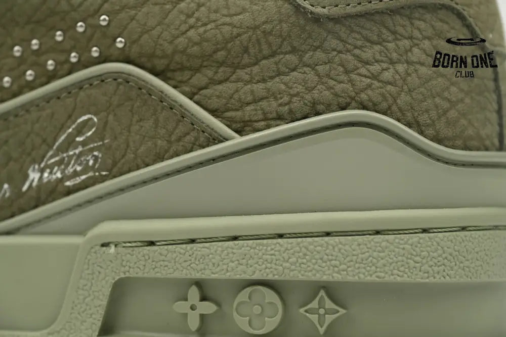 Louis Vuitton Trainer Green Rivets