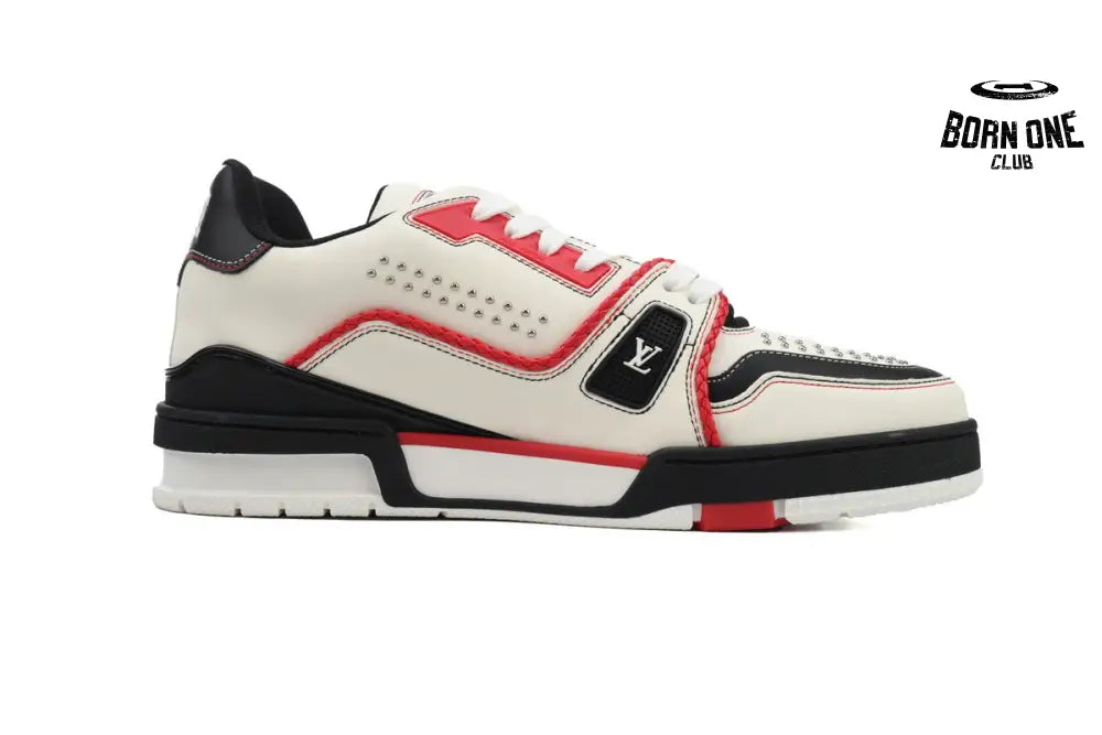 Louis Vuitton Trainer Sneaker White Red Black 1AD7JR
