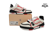 Louis Vuitton Trainer Sneaker White Red Black 1AD7JR
