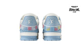 Louis Vuitton Trainer Denim Demier Multicolor Light Blue Grid 1AHCYN
