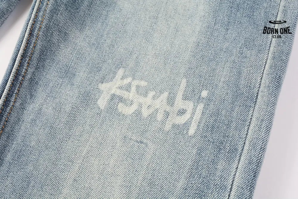 Calça Jeans Ksubi Azul Médio Lavada
